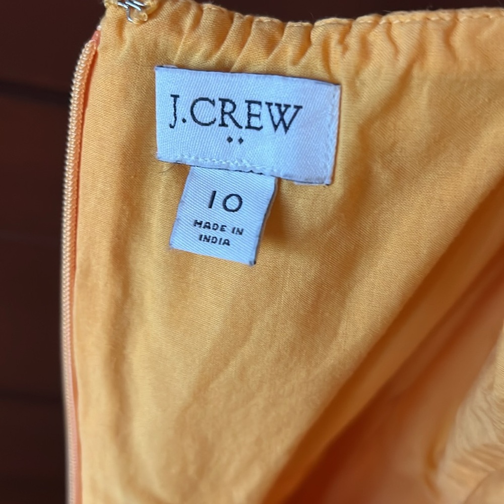J. Crew size 10 Embroidered Eyelet Scalloped Tiered Dress Yellow - Picture 6 of 8